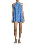 champagne reef halter shift dress