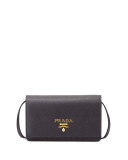 Half-Flap Mini Crossbody Bag, Black (Nero)