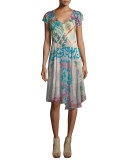 Flaire Fields Printed Slip Dress