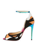 Discodeporte Python/Suede Red Sole Pump, Orange