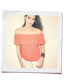 Coast Ruffled Off-the-Shoulder Top, Red