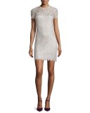 Pacey Lace Shift Dress, Pearly Gray