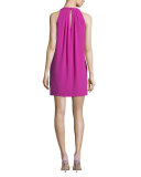 Tristyn Sleeveless Keyhole Dress, Magenta