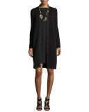 Long-Sleeve A-line Dress, Petite