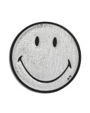 Smiley Leather Sticker for Handbag, Silver