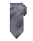 Textured Square-Print Silk Tie