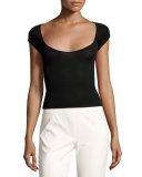 Irina Cutout Stretch Top, Jet