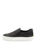 40mm Men's Leather Slip-On Sneaker, Black