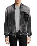 Decayed TR Varsity Bomber Jacket, Black/Charcoal