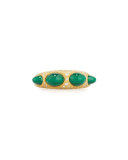 Jackie Malachite Cabochon & Diamond Ring in 18K Gold