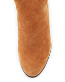 Sable Strappy Suede Over-the-Knee Boot, Golden Caramel