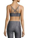 Bound Strappy Sports Bra, Charcoal Snake