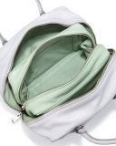 Medium Soft Calf Inside Bag, Gray/Aqua Green (Granito+Acquamarina)