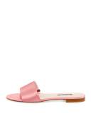 Costa Brava Flat Satin Slide Sandal, Blush