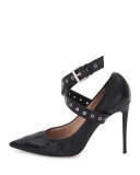 Love Latch Ankle-Wrap Pump, Black (Nero)