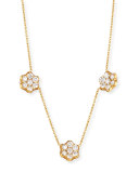 18K Gold & Diamond Floral Station Necklace