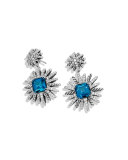 19mm Diamond & Hampton Blue Topaz Starburst Earrings