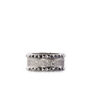 Rock and Diamond Slim 18K White Gold Ring, Size 6.5