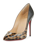 Pigalle Follies Degrade 100mm Red Sole Pump, Leopard/Black
