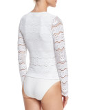Skull Lace Rashguard, White