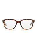 Stone Rectangle Fashion Glasses, Tortoise