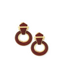 18k Gold Bloodwood Buckle Earrings