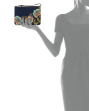 Paradise Zip-Top Wristlet, Dark Blue