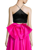 Satin Halter Crop Top