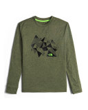 Long-Sleeve Reaxion Geometric Mountain Tee, Green, Size XXS-XL