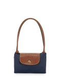 Le Pliage Medium Monogram Shoulder Tote Bag, New Navy