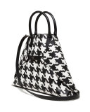 Ai Medium Top-Handle Houndstooth Shoulder Bag