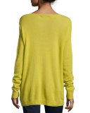 Suzie Cashmere Side-Zip Boat-Neck Sweater 