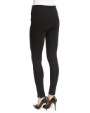 Leggings W/Contrast Ankle Zip, Black