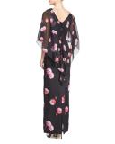 Gaby Floral-Print Column Gown 