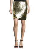 Kalina Sequin Mini Skirt, Gold