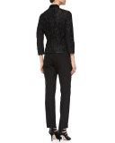 Embroidered Tulle Jacket, Black