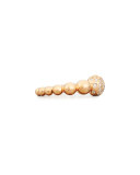 Graduated 18K Rose Gold Bead Ring with White Diamonds, Size 6.5