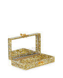 Jean Confetti-Striped Box Clutch Bag, Gold/Silver
