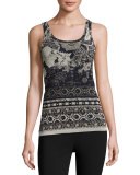 Batik Tulle Tank, Black/White