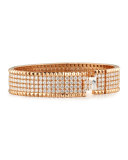 Rock and Diamond 18K Rose Gold Bangle 