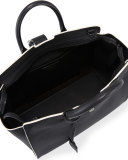Downtown Cabas Small Satchel Bag, Black/White