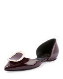 Sexy Choc Patent Ballerina Flat, Burgundy 