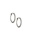 Black Rhodium Diamond Hoop Earrings