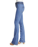 Biscayne Braided-Waist Boot-Cut Jeans, Indigo