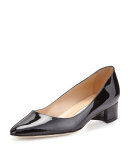 Listony Patent Low-Heel Pump, Black