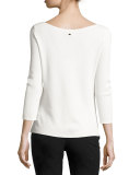 Piqué 3/4-Sleeve Tee, Off White
