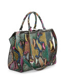 Trois-Jour Petite Painted Python Tote Bag, Multi