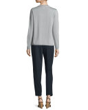Double Scoop-Neck Silk-Blend Sweater