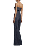 Allen Strapless Popover Jumpsuit, Indigo