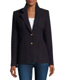 Windowpane-Check Two-Button Blazer